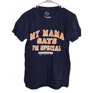 Bubba Gump My Mama Says I'm Special Men's Navy Blue T Shirt Size Medium
